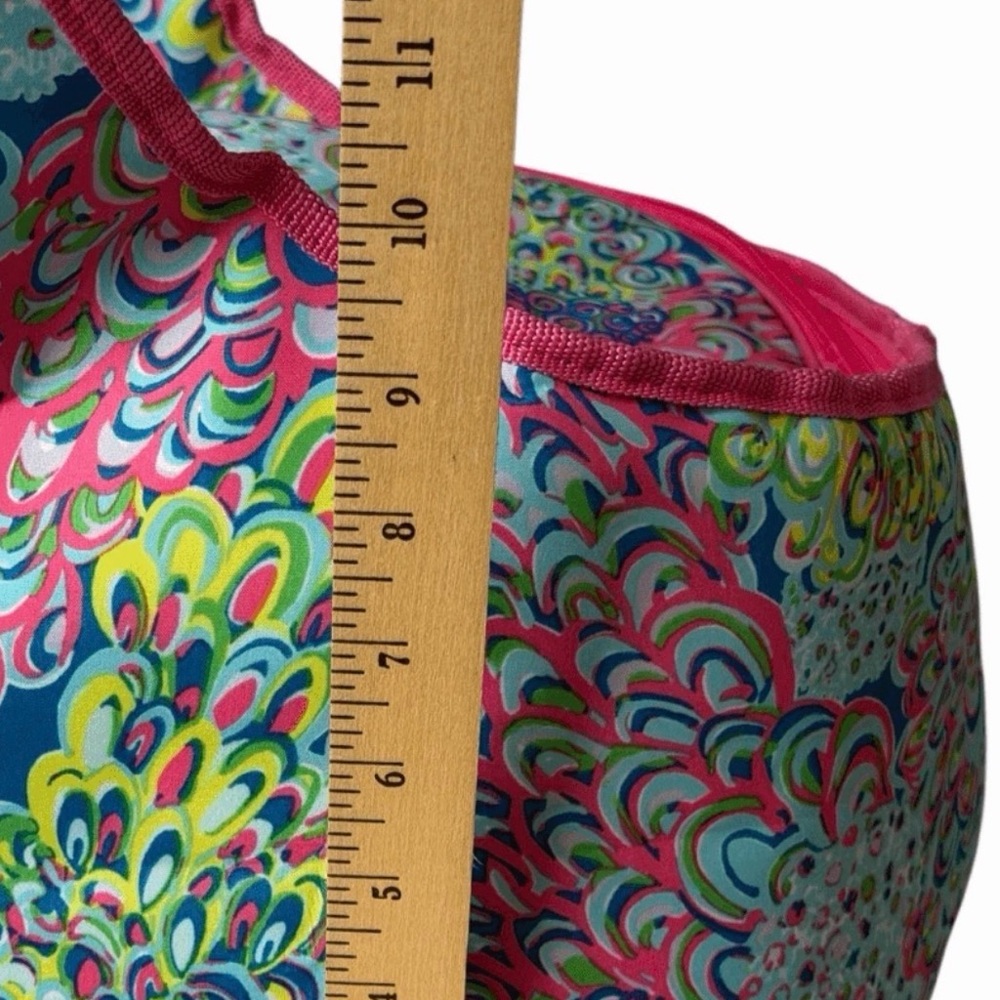 Lilly Pulitzer Insulated Cooler Bag Bright Multicolor Print Zip Top - Picture 9 of 12